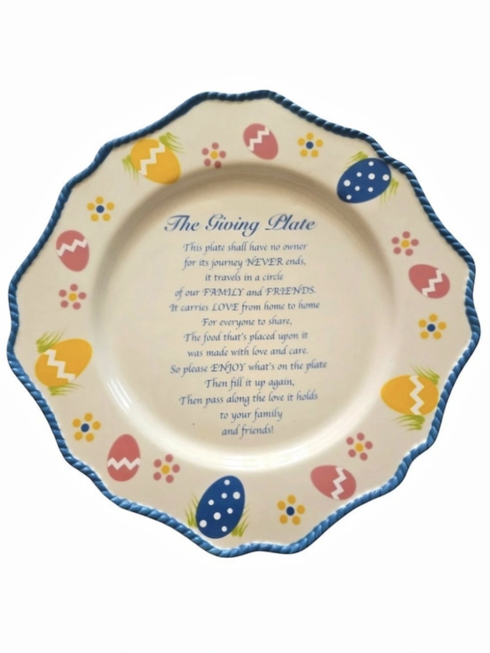 Temp-tations by Tara Easter Egg Hunt Giving Plate Ceramic Stoneware 11"